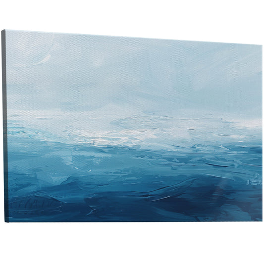 Abstract brush stroke painting - Ocean Blue Sky