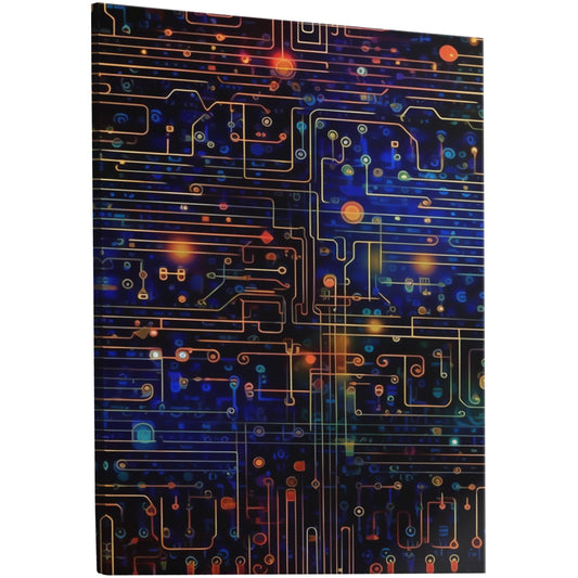 Impressionistic Circuit Board Painting - Binary Circuitry Revival