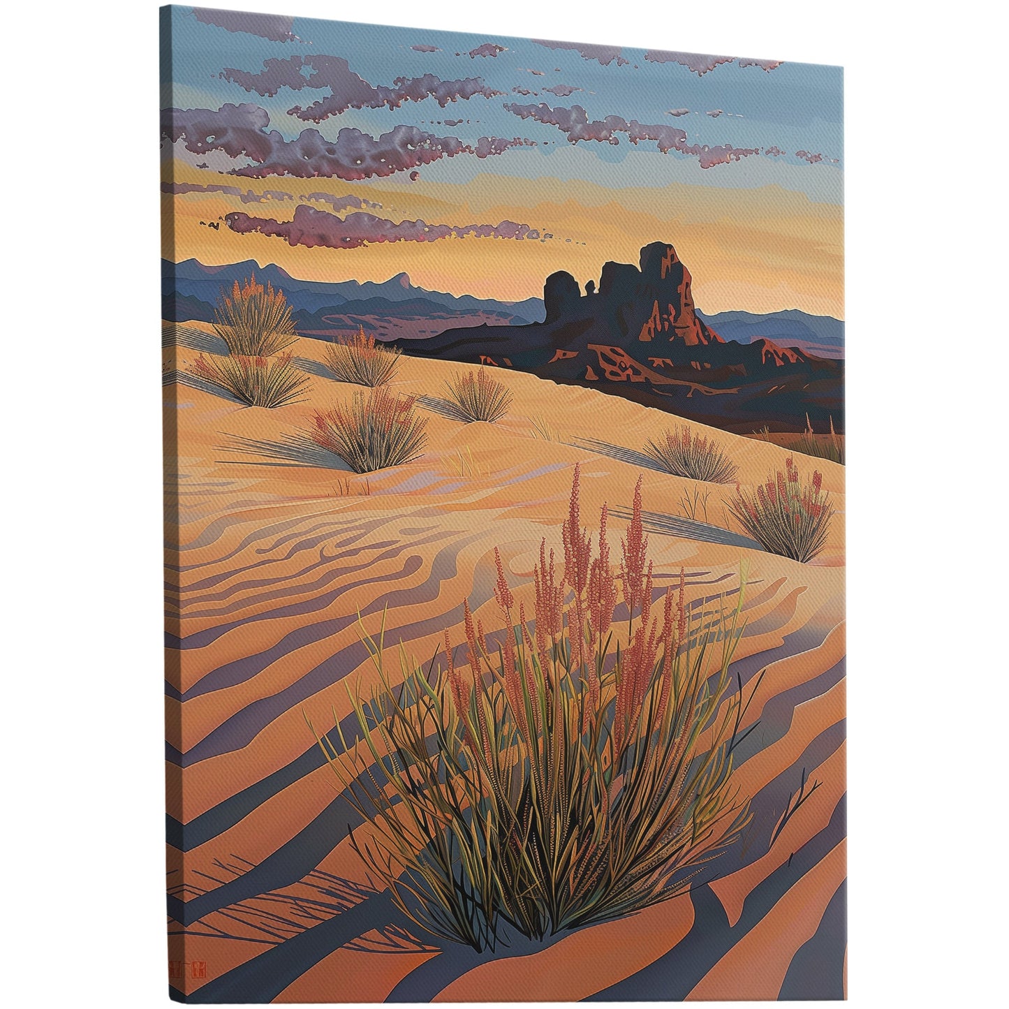 Transport yourself to a serene desert at dusk with captivating wall art inspired by Tyler Edlin