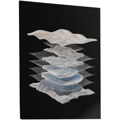 Abstract 3D render of layered topology - Ethereal Facades and Suspended Realms