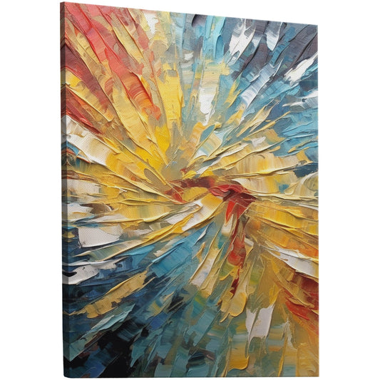 Expressive abstract oil painting - Vibrant Color Explosion