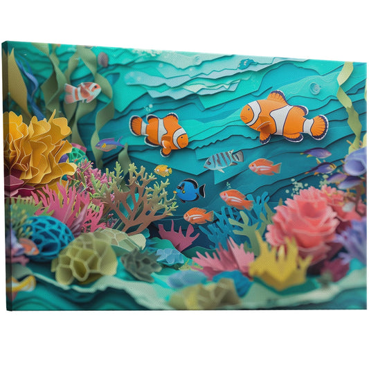 Vibrant marine life art on canvas - Serenity Dance