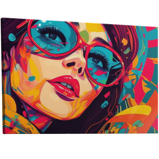 Pop art-inspired wall art with comic book elements in vibrant colors. Handmade on fine art paper or premium canvas