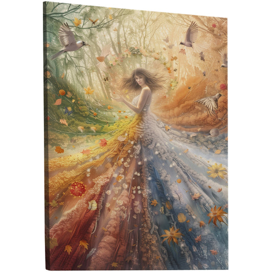 Surreal goddess dances through the seasons - Ethereal Enchantment