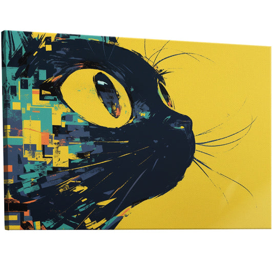 Black cat punk graffiti in color blocks - Striking Statement