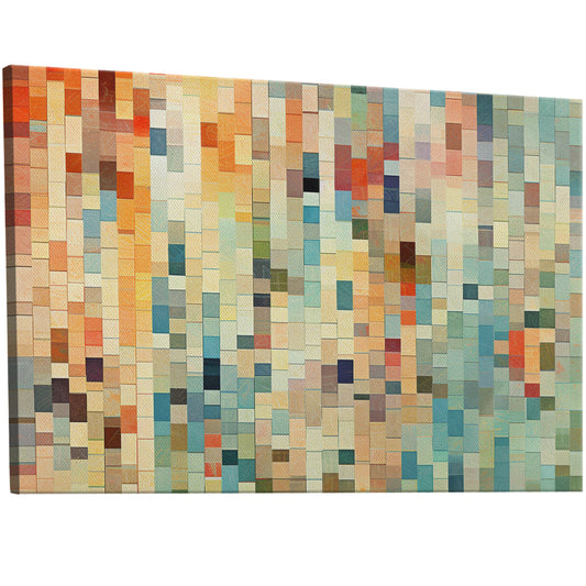 Exquisite pixelated mosaic wall art with retro and digital flair