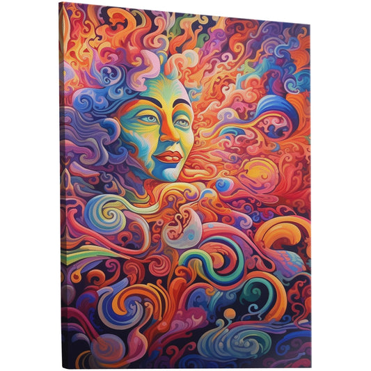 Psychedelic abstract airbrush painting of Vibrant Ebony - Enigmatic Revolution