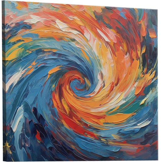 Abstract textured vortex oil painting - Energetic Vibrant Swirls Flowing Expression