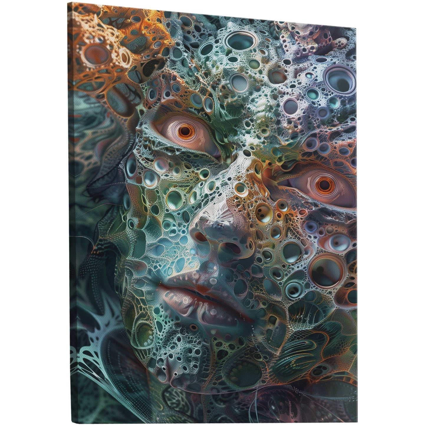 3D render of fractal face portrait digital artwork - Elf of the Fractal DNA Strand