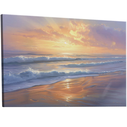 Tranquil coastal sunset - Golden Horizon