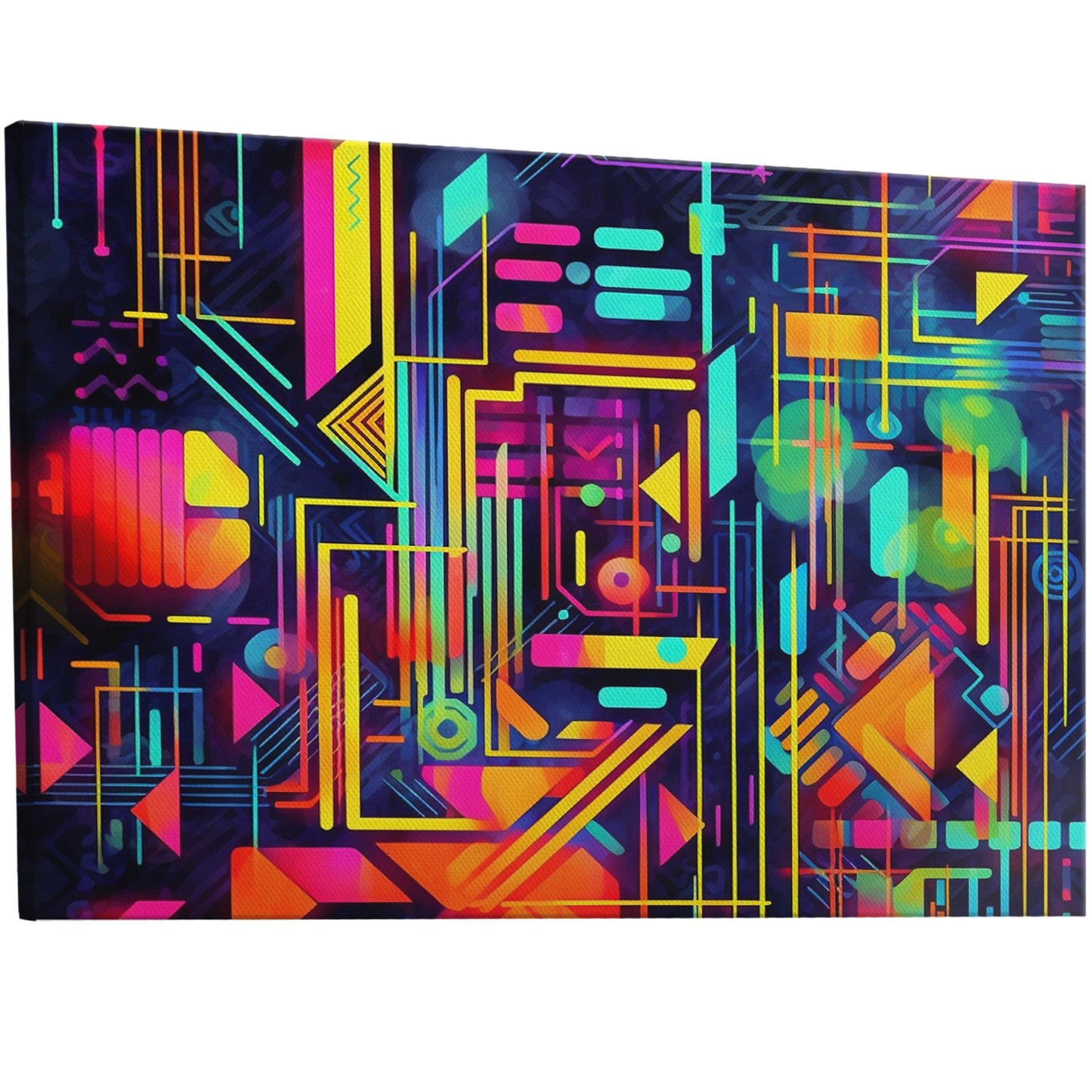 Neon geometric, futuristic, vibrant, abstract - Symphony of Light