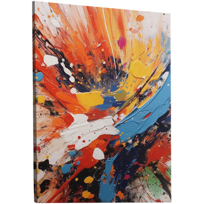 Vibrant abstract with dynamic paint splatters print - Energy Burst