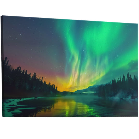 Shimmering Aurora Borealis Wall Art - Enchanted Ethereal Vision