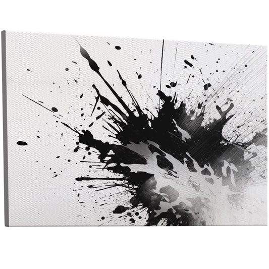 Black and white abstract ink splatter art - Captivating Monochrome Ink Splatter Zen