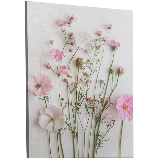 Elegant pink wildflower botanical wall art -Enchanted Blossoms