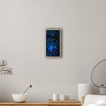 Impressionistic Circuit Board Painting - Electric Binary Dreams