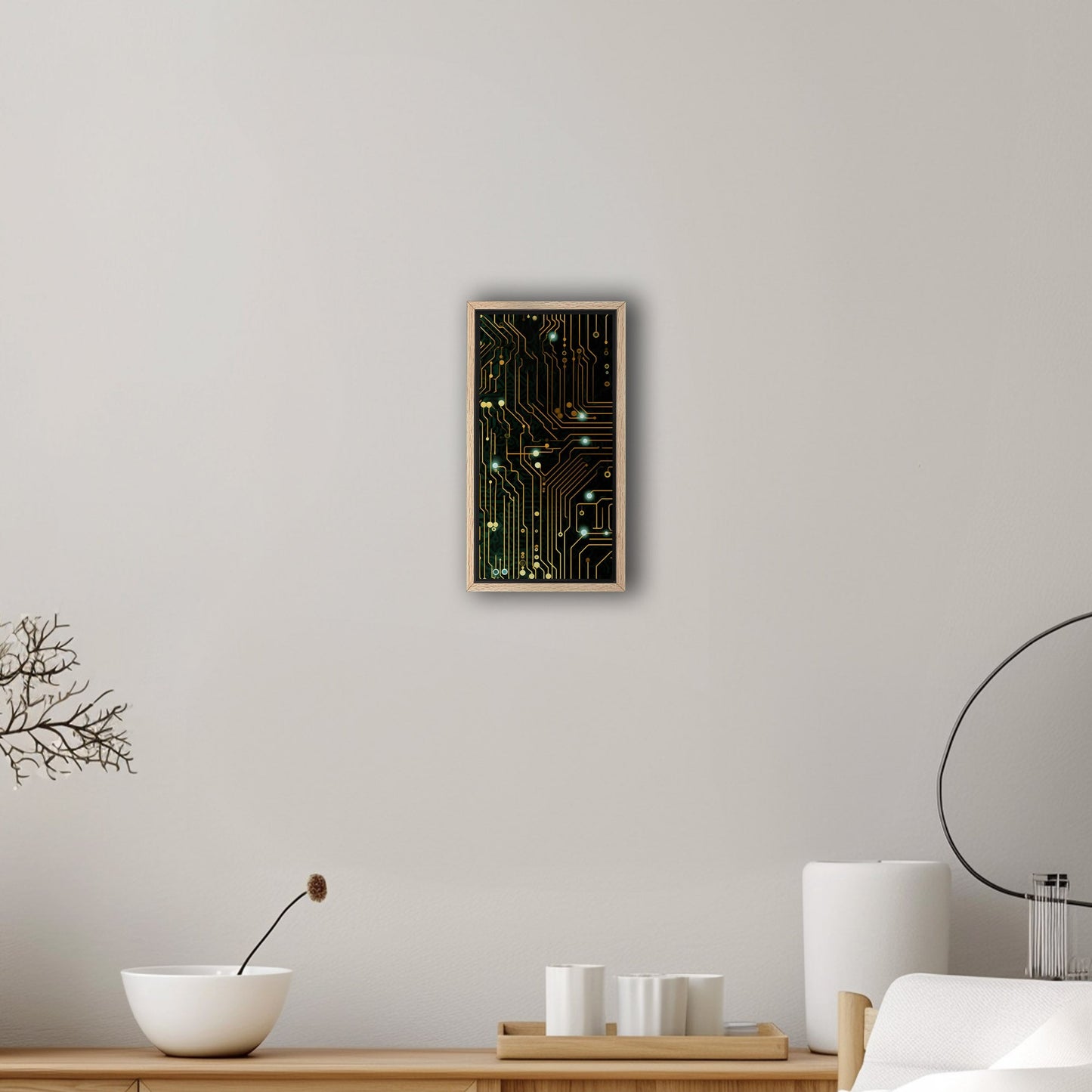 Impressionistic Circuit Board Painting - Electric Binary Fusion Circuits