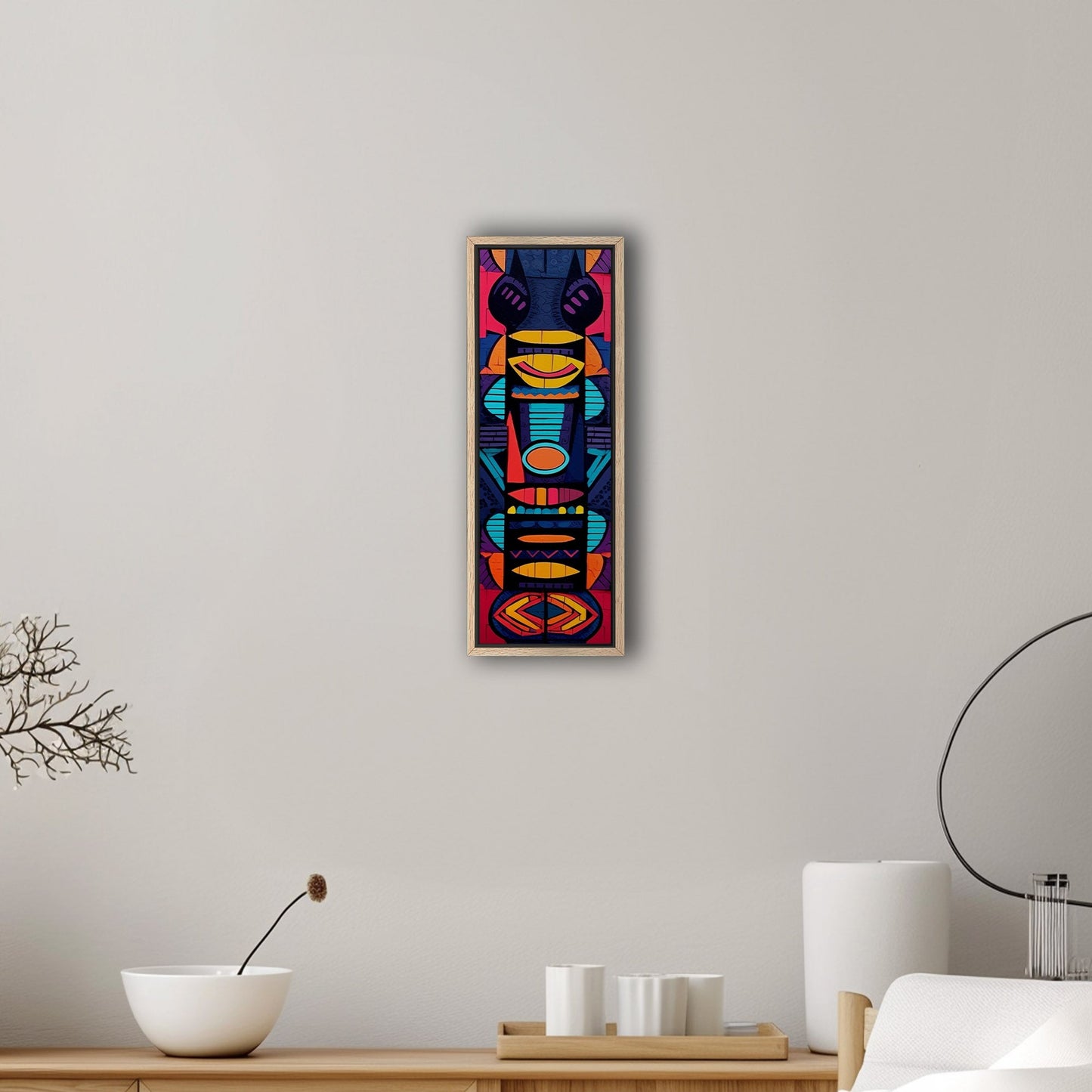 Tribal Totem Style Abstract Painting - Tribal Rhythms: Bold & Vibrant