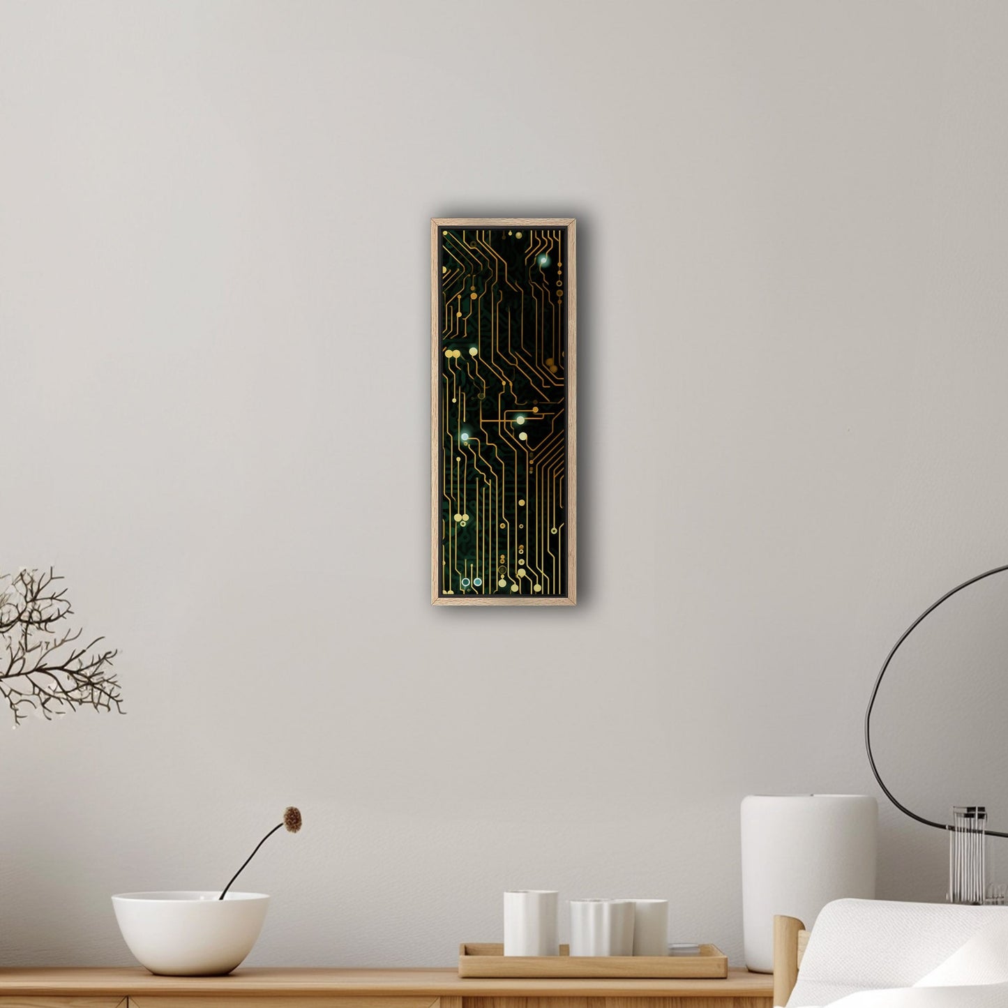 Impressionistic Circuit Board Painting - Electric Binary Fusion Circuits