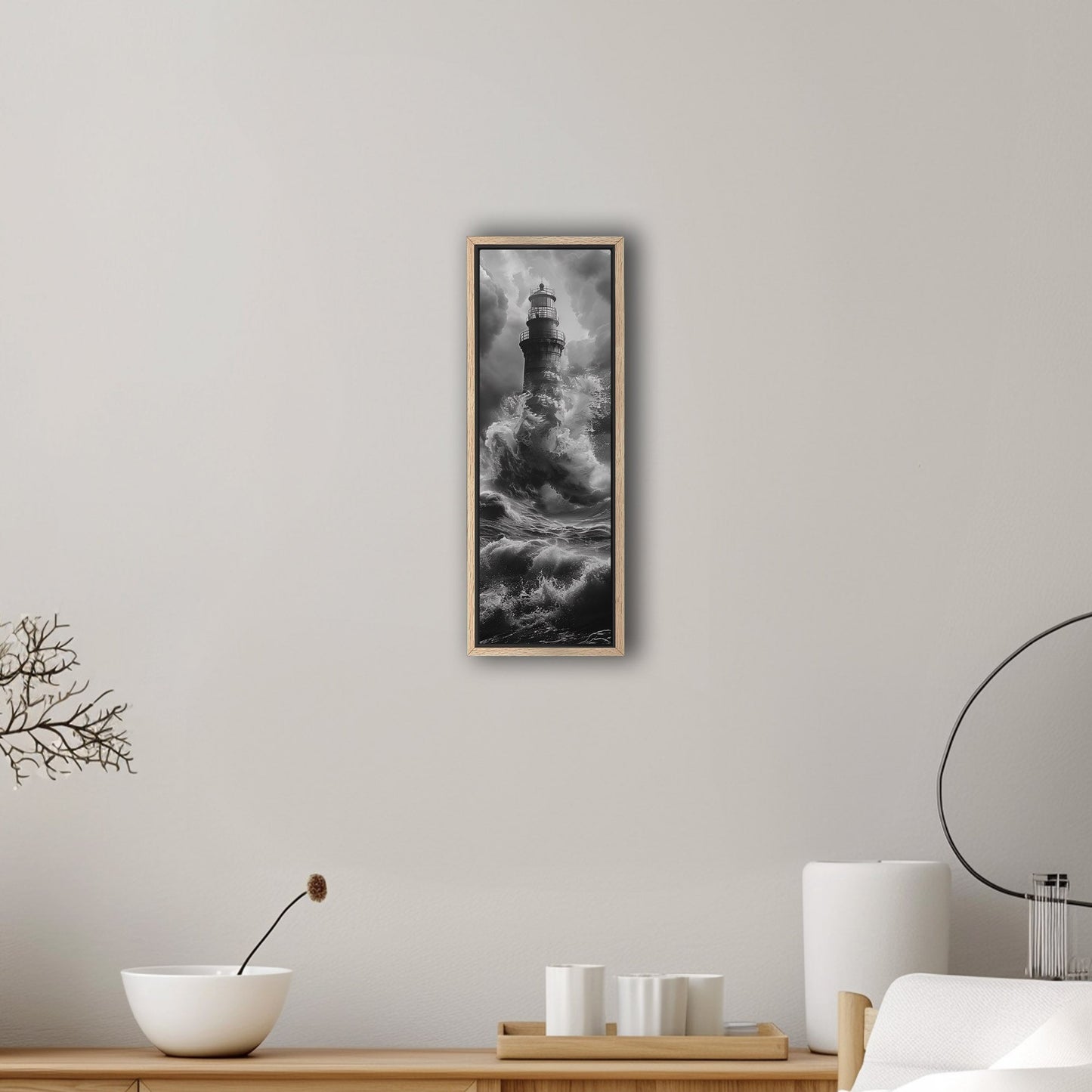 Highly detailed lighthouse wall art - Serene Coastal Dream