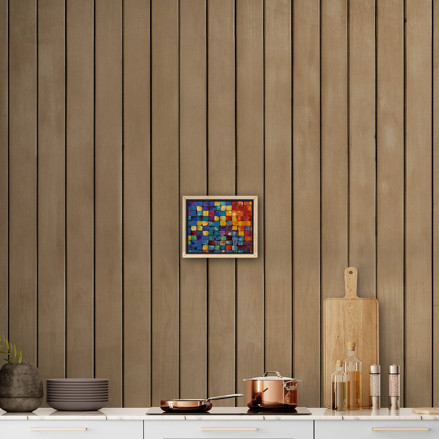 Colorful abstract squares textured painting - Formation Function