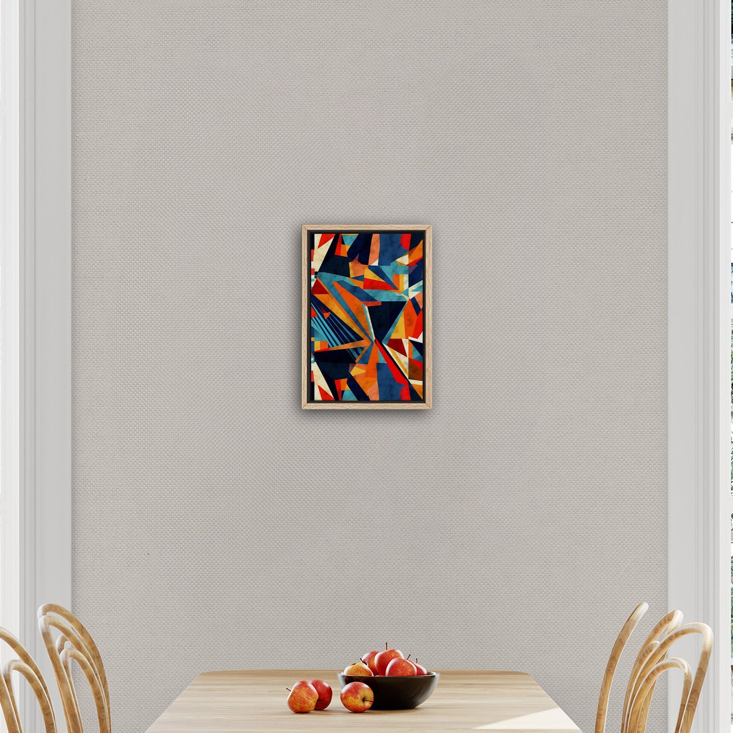 Bold, abstract wall art with geometric shapes and vibrant colors - Transformative Abstraction