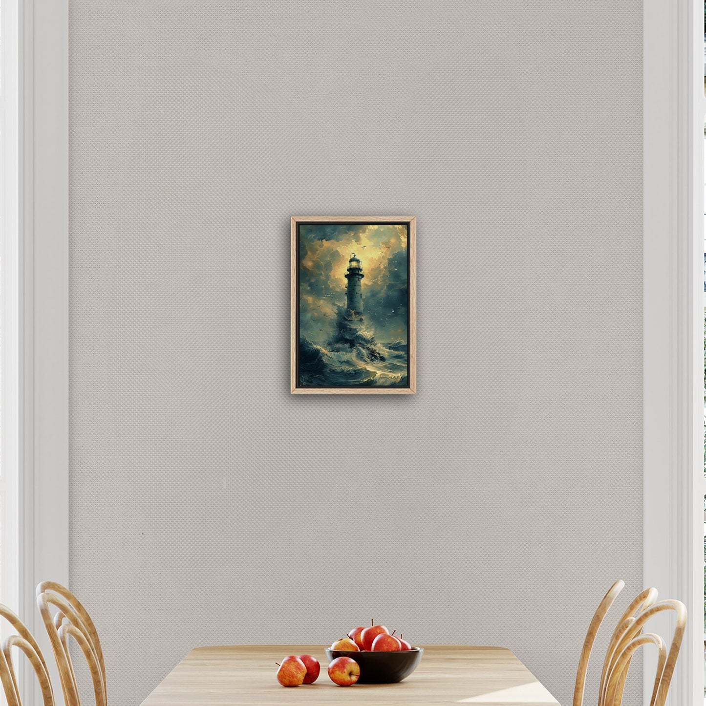 Handmade coastal lighthouse artwork - Illuminated Tranquility