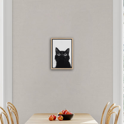 Whimsical cat peering over edge - Enchanted Feline