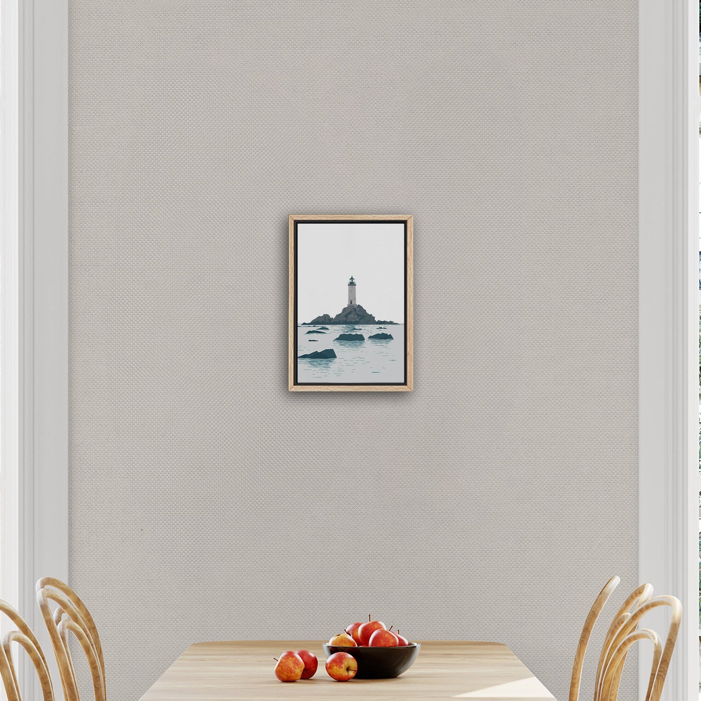 Minimalist Lighthouse Art in Retro Colors - Coastal Dreamer