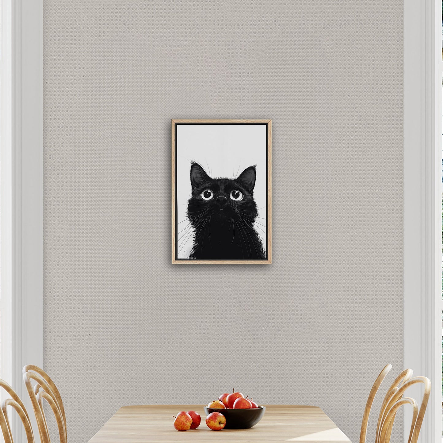 Whimsical cat peering over edge - Enchanted Feline