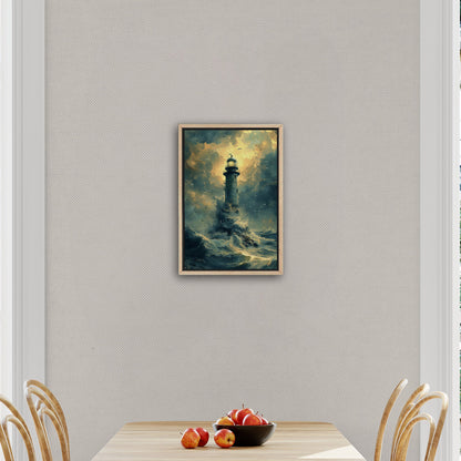 Handmade coastal lighthouse artwork - Illuminated Tranquility