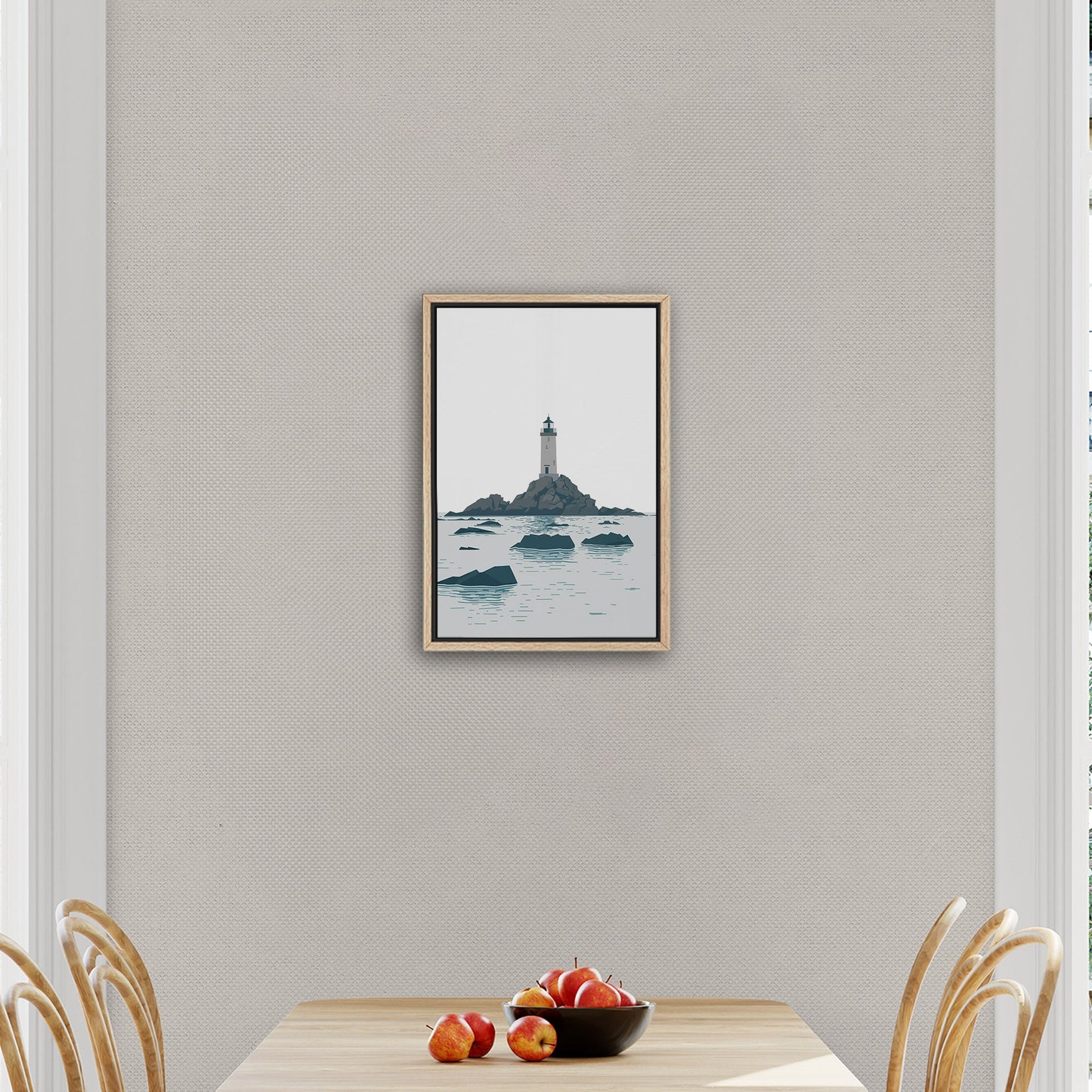 Minimalist Lighthouse Art in Retro Colors - Coastal Dreamer