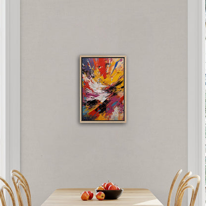 Vibrant abstract art piece with paint splatters - Eclectic Dream