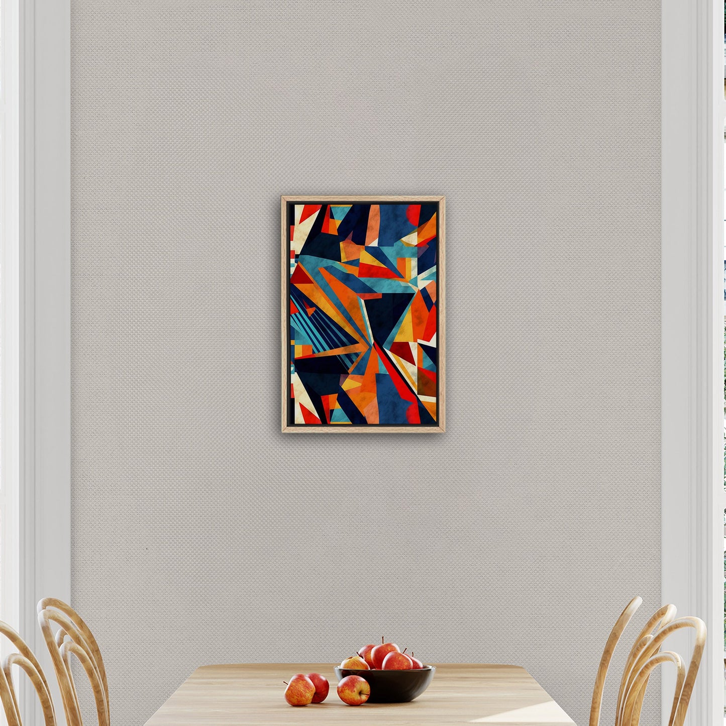 Bold, abstract wall art with geometric shapes and vibrant colors - Transformative Abstraction