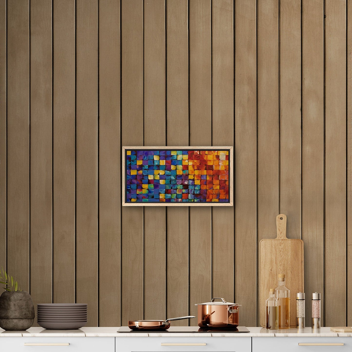 Colorful abstract squares textured painting - Formation Function