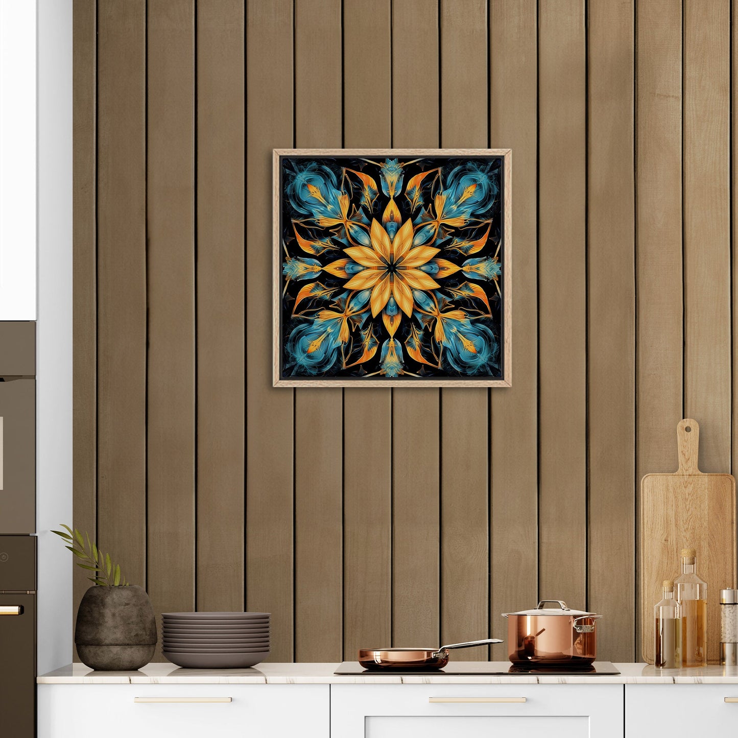 Hypnotic kaleidoscope art with vibrant colors, intricate patterns - Enchanted Kaleidoscope