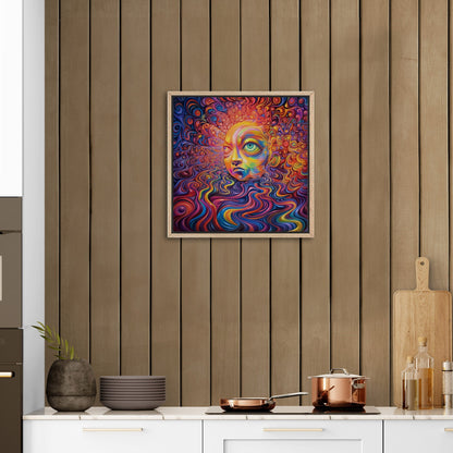 Psychedelic Portrait of an Enlightened Being - Vibrant Cosmic Revolution