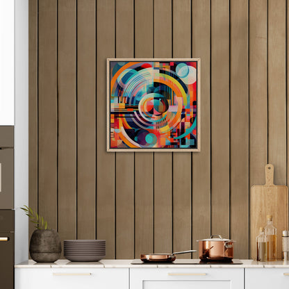 Colorful Geometric Abstract Painting - Electric Dreams in Technicolor