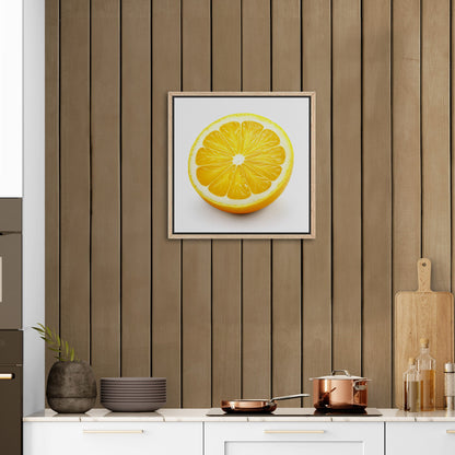 Still Life of a Lemon on White Background - Zesty Summer Citrus Slice