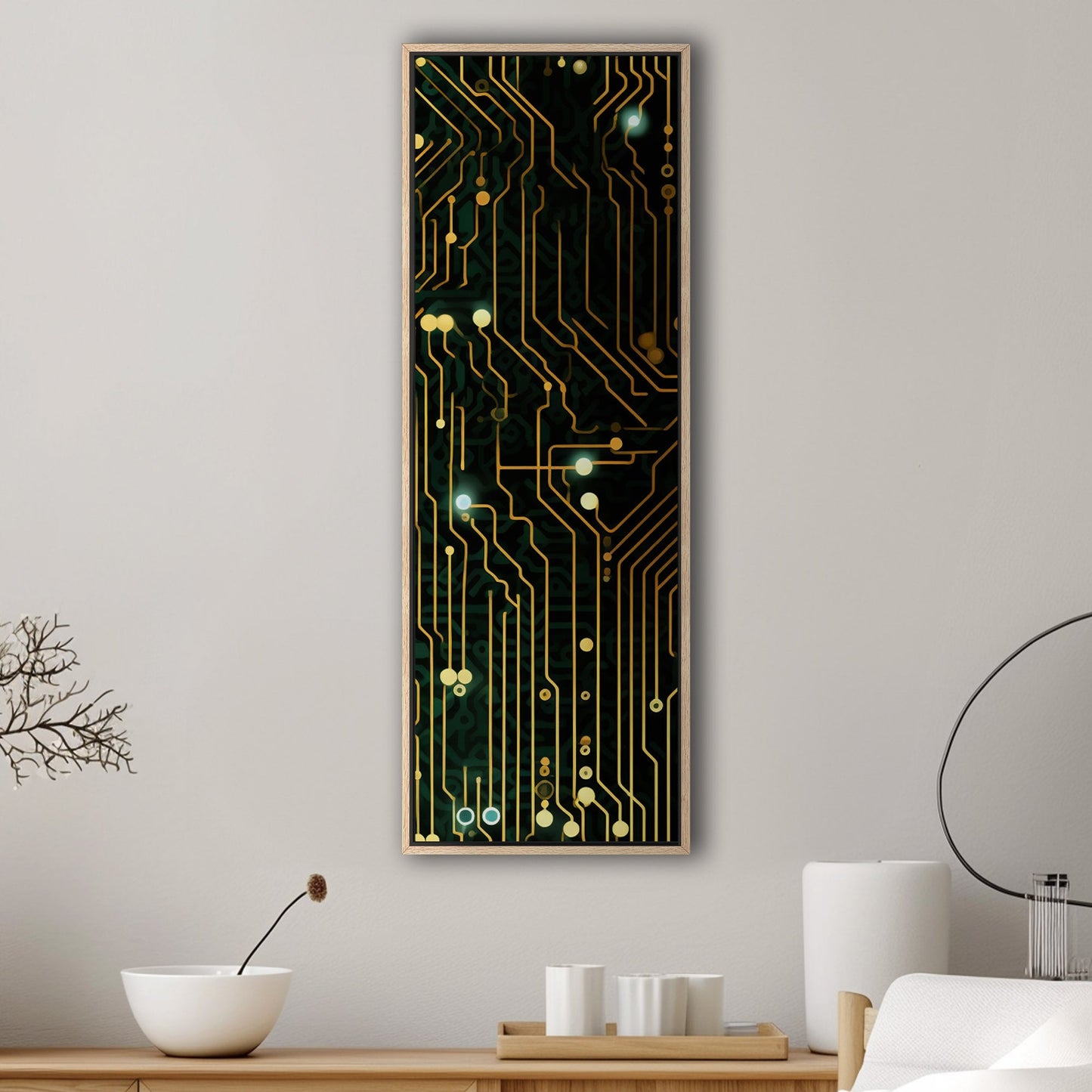 Impressionistic Circuit Board Painting - Electric Binary Fusion Circuits