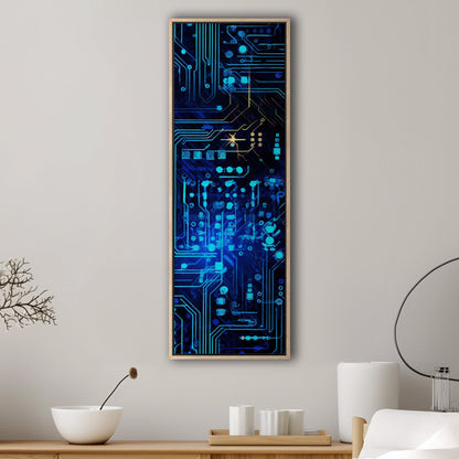 Impressionistic Circuit Board Painting - Electric Binary Dreams