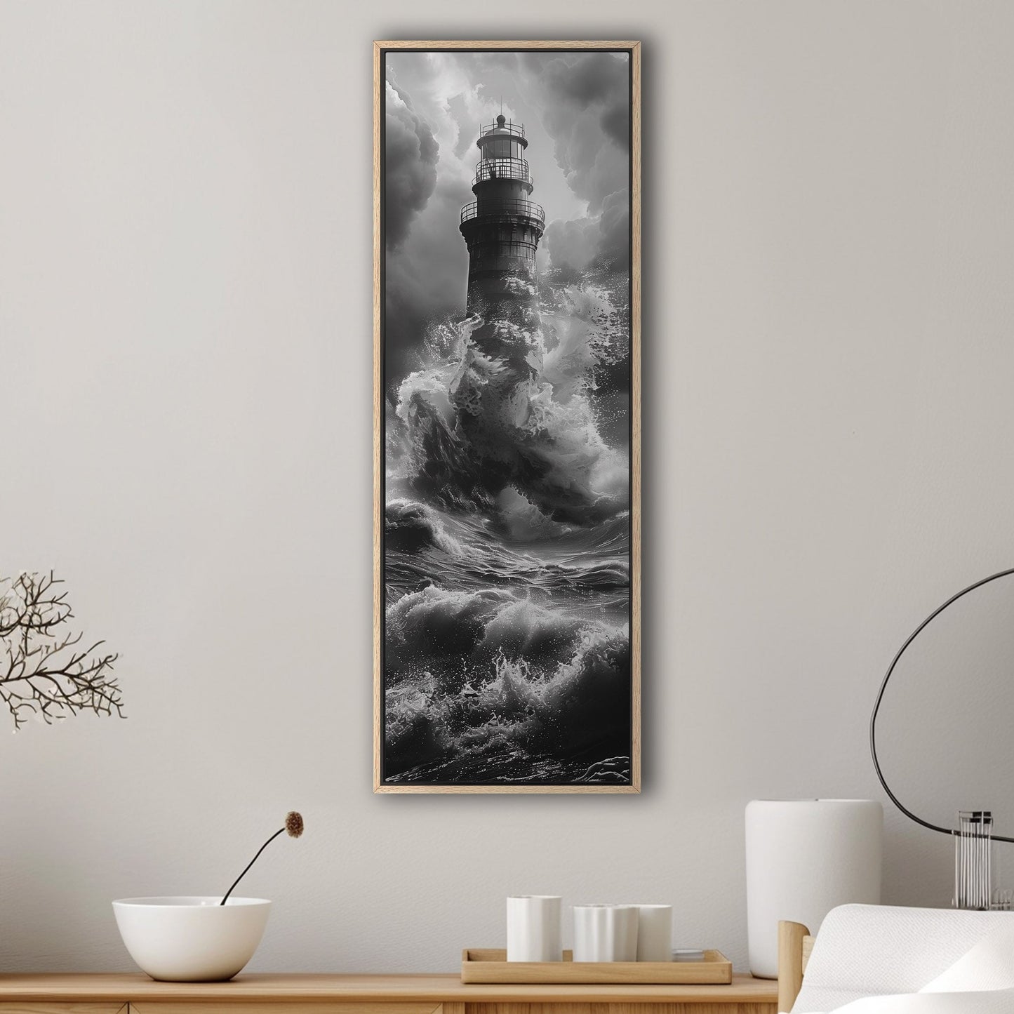 Highly detailed lighthouse wall art - Serene Coastal Dream