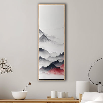 Minimalist Mountain Peaks on White Background - Ethereal Summit