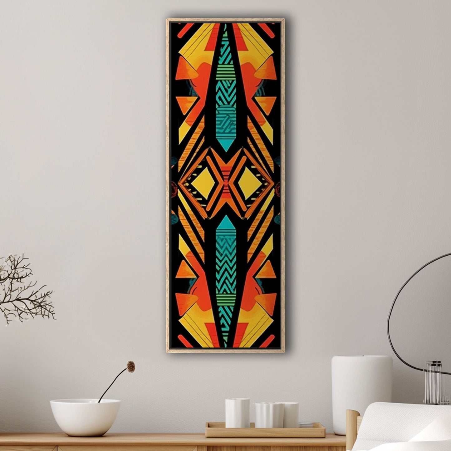 Tribal African Symmetrical Abstract Painting - Tribal Rhythms: Modern Color Explosion