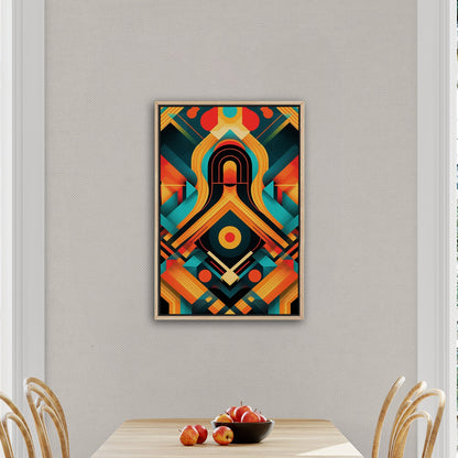 Art Deco Style Symmetrical Abstract Colorful Digital Render - Vibrant Textile Dance