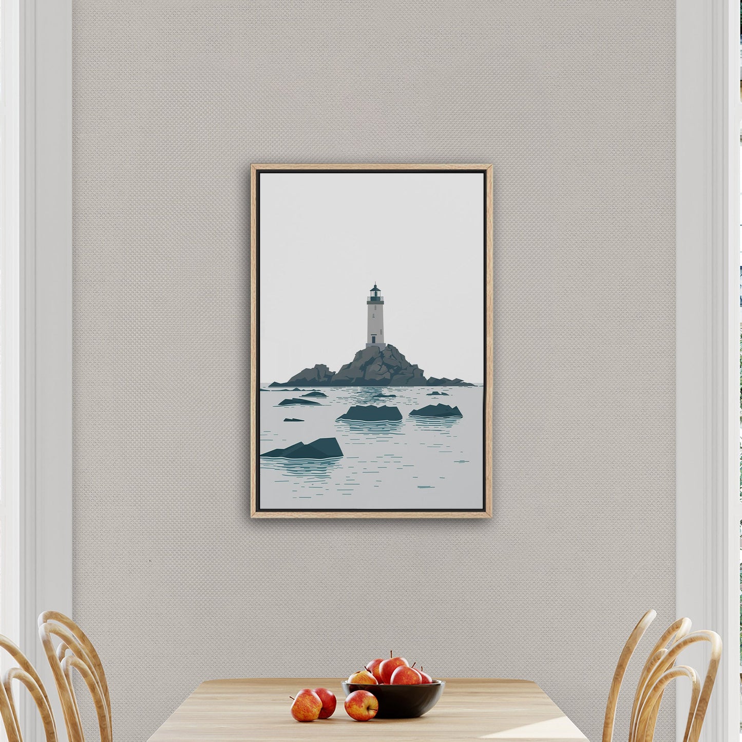 Minimalist Lighthouse Art in Retro Colors - Coastal Dreamer