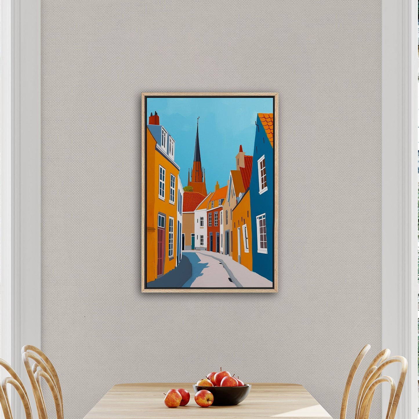 Sky-Blue and Amber Dutch landscape - Enduring Elegance