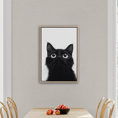 Whimsical cat peering over edge - Enchanted Feline