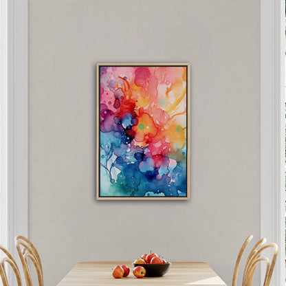 Vibrant Colorful Watercolor Splatters Abstract Painting - Spectrum of Creativity