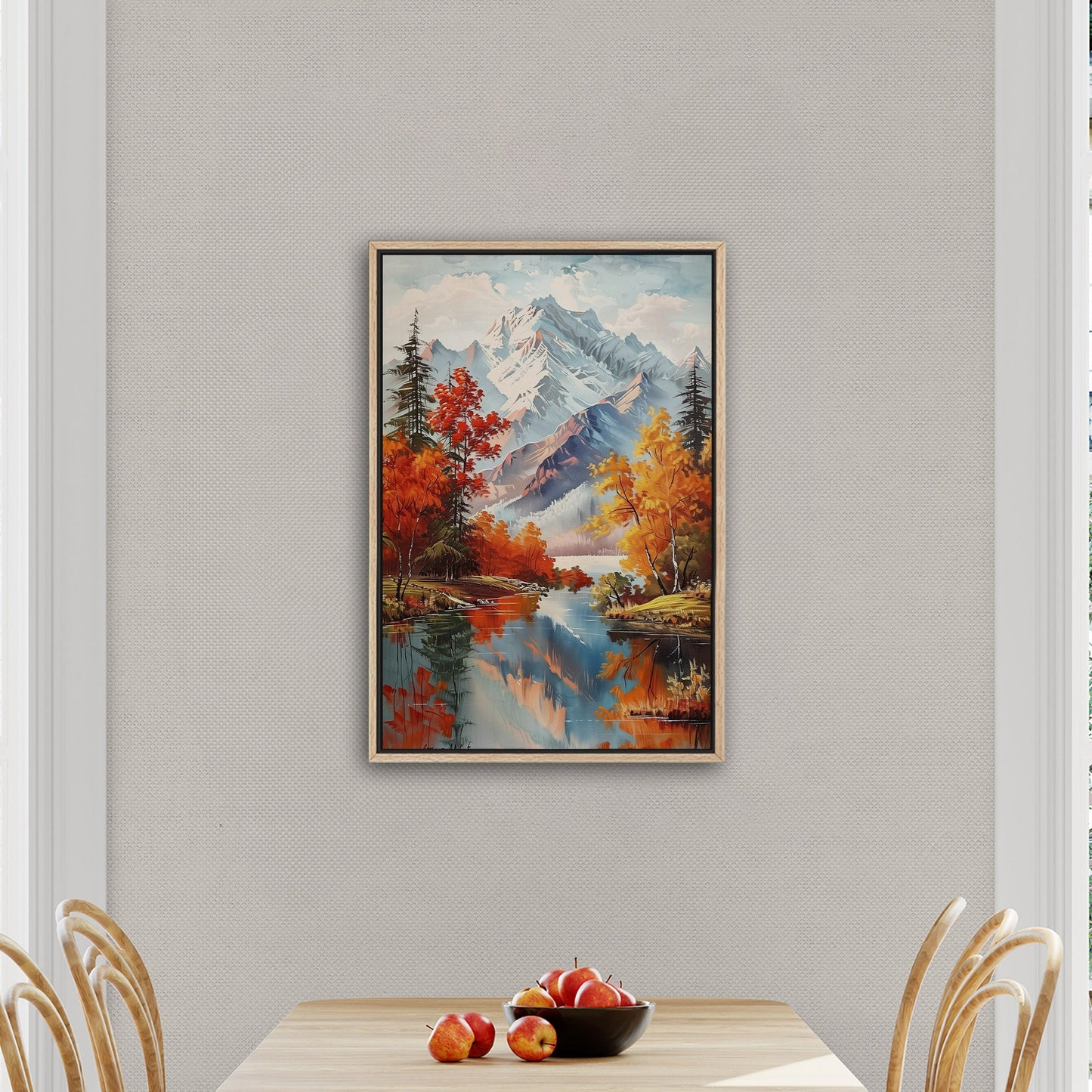 Vintage Mountain Landscape Painting - Enchanted Wilderness Retreat